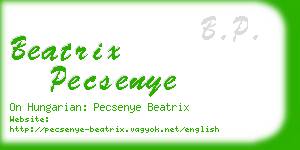 beatrix pecsenye business card